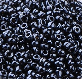 2mm Glass Seed Beads ~ 20g ~ Metallic Black