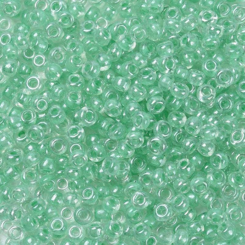 3mm Seed Beads ~ 20g ~ Inside Colours Milky Kiwi