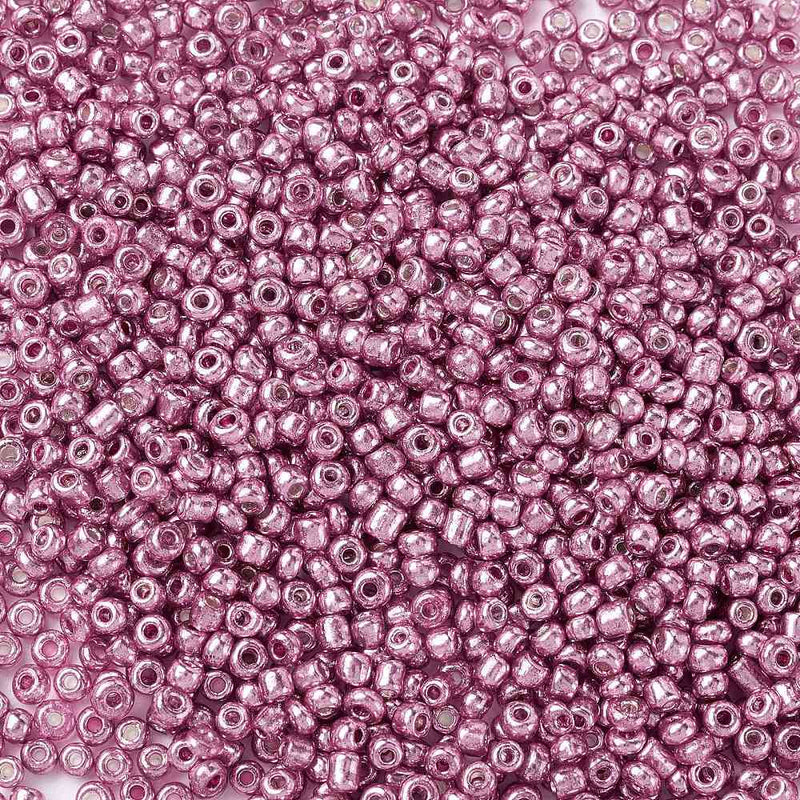2mm Glass Seed Beads ~ 20g ~ Metallic Pink