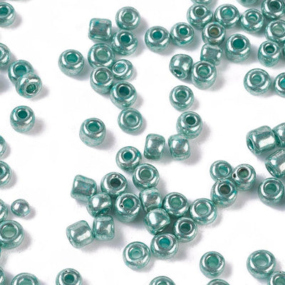 2mm Glass Seed Beads ~ 20g ~ Metallic Green