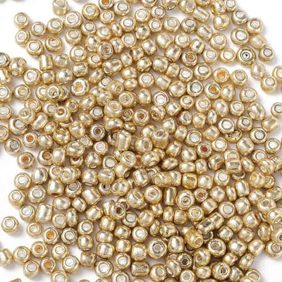 4mm Seed Beads ~ 20g ~ Metallic Light Gold