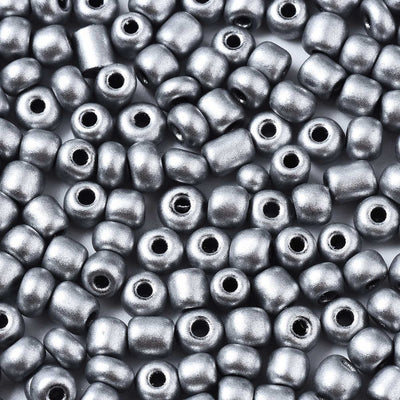 4mm Seed Beads ~ 20g ~ Matte Metallic Silver