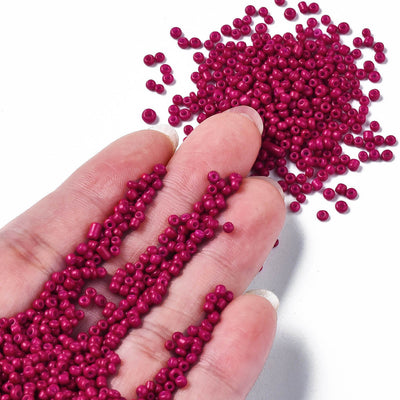 2mm Seed Beads ~ 20g ~ Opaque Raspberry