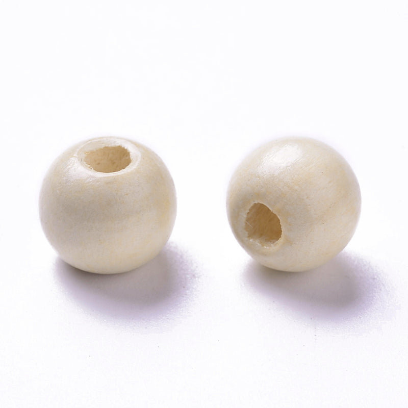 12mm Round Wooden Beads ~ Natural Colour ~ Pack of 20