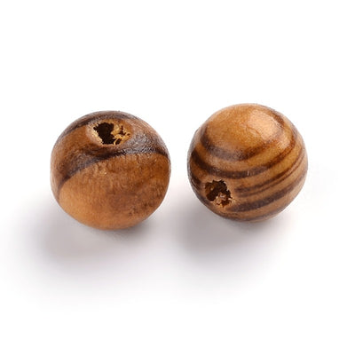 14mm Round Wooden Beads ~ Pack of 20