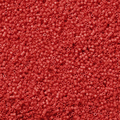 2x1.5mm Cylinder Seed Beads ~ Frosted Red ~ 5g