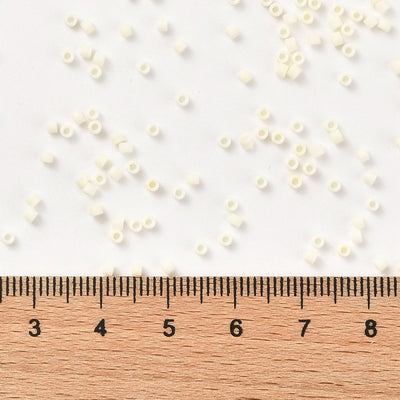 2x1.5mm Cylinder Seed Beads ~ Frosted Cream ~ 5g