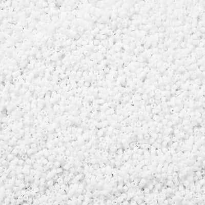 2x1.5mm Cylinder Seed Beads ~ Frosted White ~ 5g