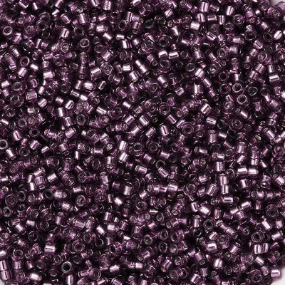 2x1.5mm Cylinder Seed Beads ~ Silver Lined Amethyst ~ 5g