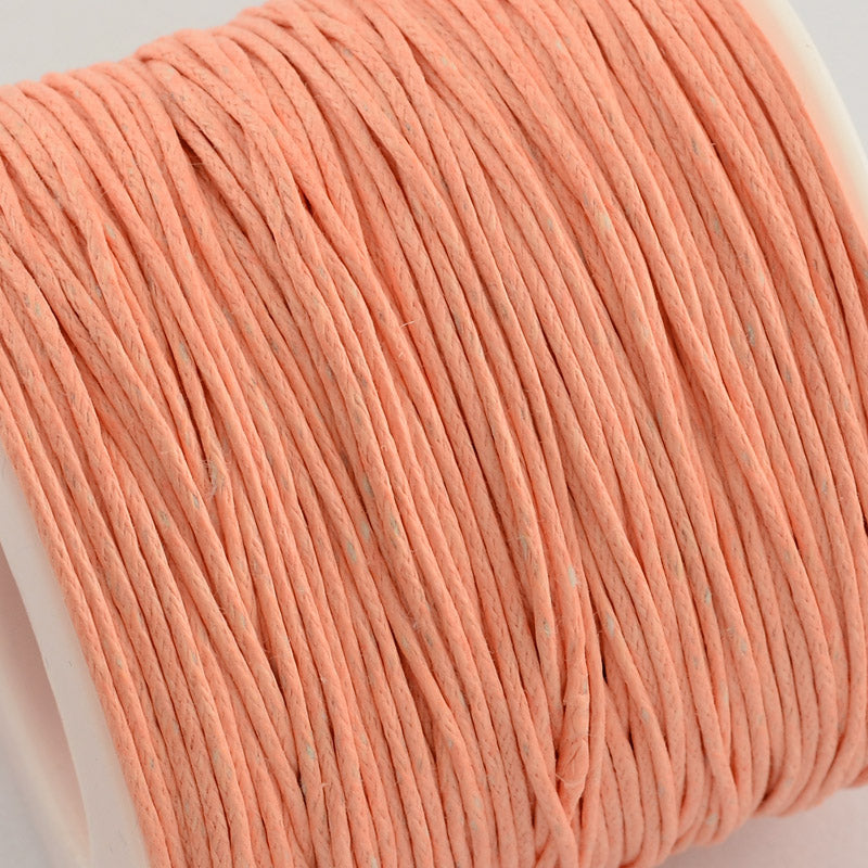 1mm Waxed Cotton Cord ~ Peach ~ 1 Metre