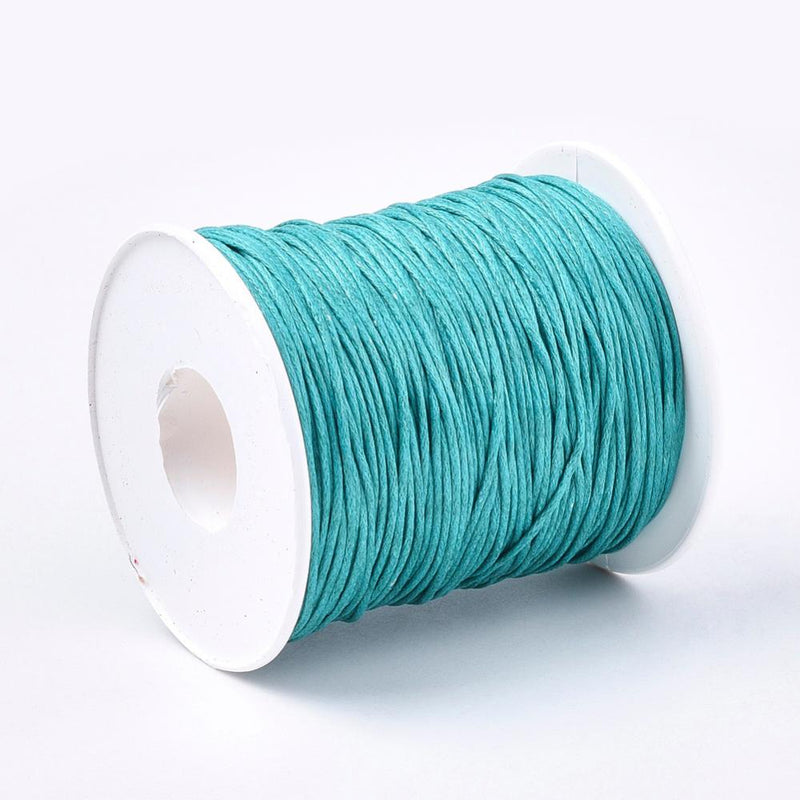 1mm Waxed Cotton Cord ~ Teal ~ 1 Metre