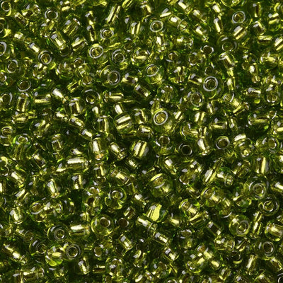 3mm Seed Beads ~ 20g ~ Silver Lined Lime Green
