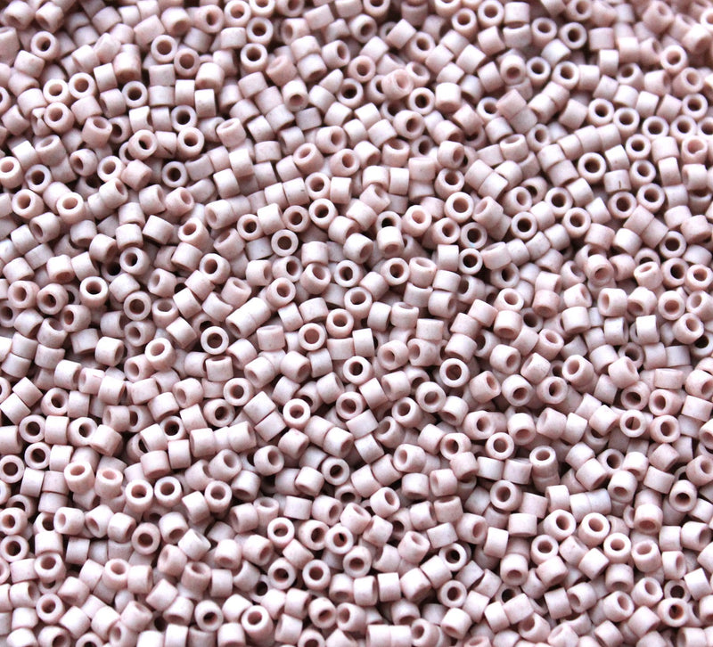 2x1.5mm Cylinder Seed Beads ~ Frosted Dusty Rose ~ 5g
