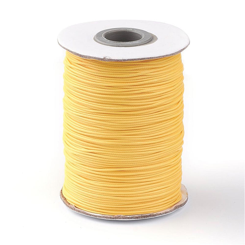 1mm Korean Waxed Polyester Cord ~ Yellow ~ 1 Metre