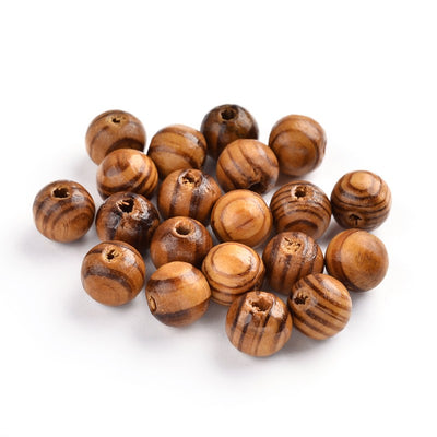 10mm Round Wooden Beads ~ Pack of 50