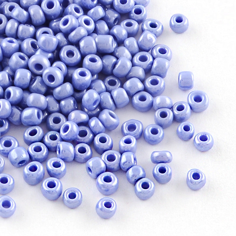 2mm Seed Beads ~ 20g ~ Lustred Cornflower Blue