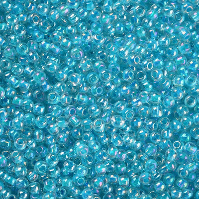 FGB Seed Beads ~ Size 11/0 ~ Inside Colours - Sky Blue AB ~ 20 grams