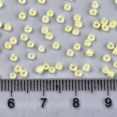 2mm Seed Beads ~ 20g ~ Inside Colours Lustred Yellow