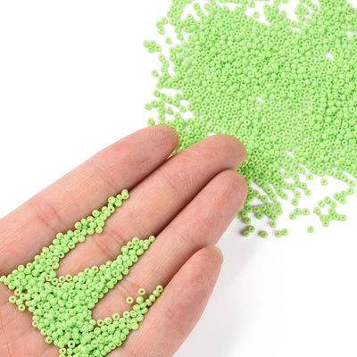 FGB Seed Beads ~ Size 11/0 ~ Opaque Light Green ~ 20 grams