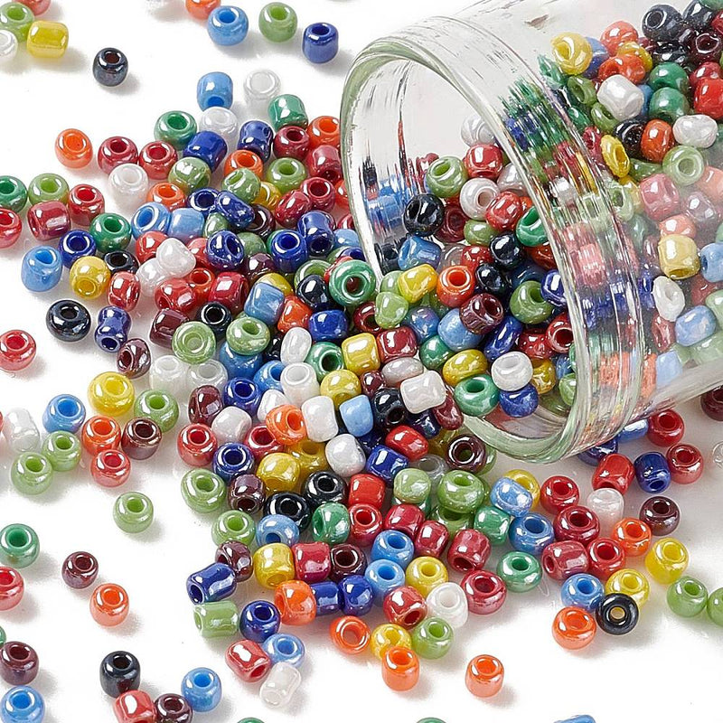 2mm Seed Beads ~ 20g ~ Mixed Lustred Colours