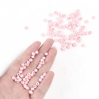 4mm Seed Beads ~ 20g ~ Opaque Pink