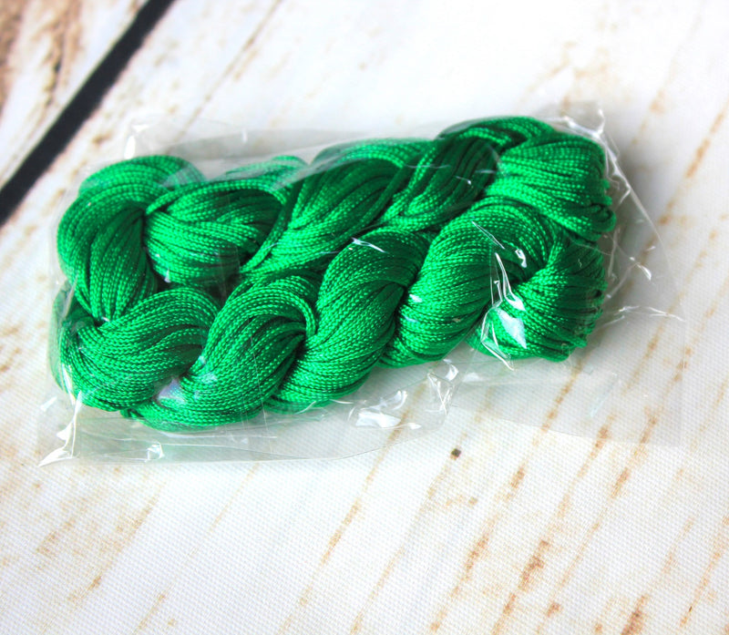 1mm Nylon Cord ~ Green ~ 22 Metres