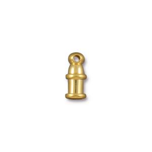 TierraCast Brass Pagoda Cord End ~ 2mm ID ~ Bright Gold