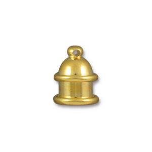 TierraCast Brass Pagoda Cord End ~ 6mm ID ~ Bright Gold