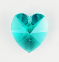 Swarovski Crystal Heart ~ 10mm ~ Blue Zircon