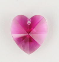 Swarovski Crystal Heart ~ 10mm ~ Fuchsia