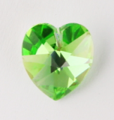 Swarovski Crystal Heart ~ 14mm ~ Peridot AB