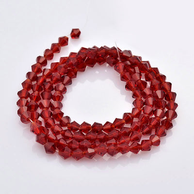 1 Strand of 3mm Glass Bicones ~ Wine Red ~ approx. 125 beads