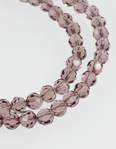 Crystal Glass Faceted Round Beads ~ 1 String ~ Amethyst ~ c.74 x 6mm beads