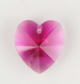Swarovski Crystal Heart ~ 14mm ~ Fuchsia