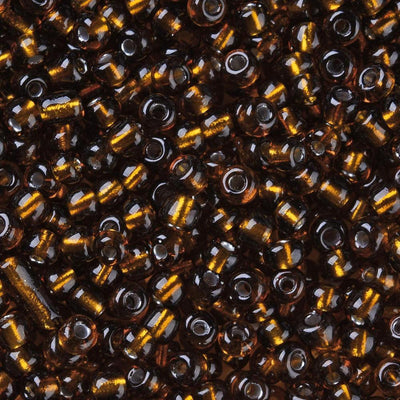 4mm Seed Beads ~ 20g ~ Silver Lined Brown