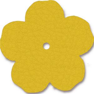 TierraCast Leather 1.25" Flower ~ Yellow