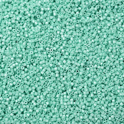 2x1.5mm Cylinder Seed Beads ~ Opaque Lustred Pale Turquoise ~ 5g