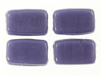 20 x Rectangle Glass Beads ~ 15x10mm ~ Blueberry