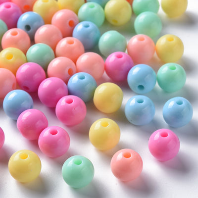 10mm Round Acrylic Beads ~ Mixed Opaque Colours ~ 40 Beads