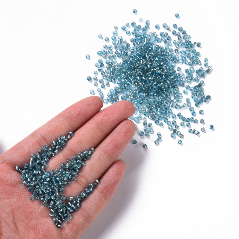 3mm Seed Beads ~ 20g ~ Silver Lined Light Sky Blue