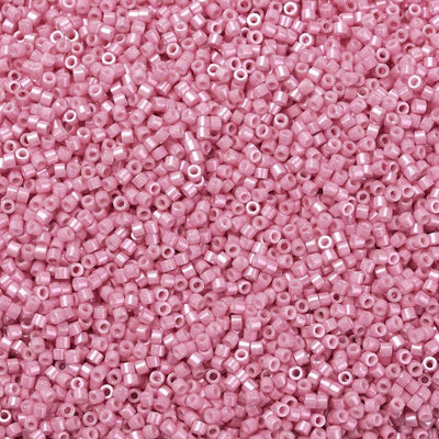 2x1.5mm Cylinder Seed Beads ~ Opaque Lustred Pink ~ 5g