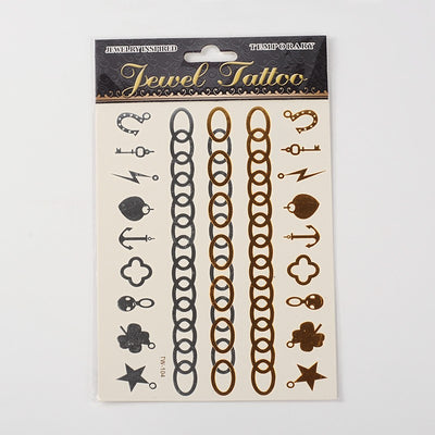 Temporary Tattoo Stickers ~ Gold & Silver