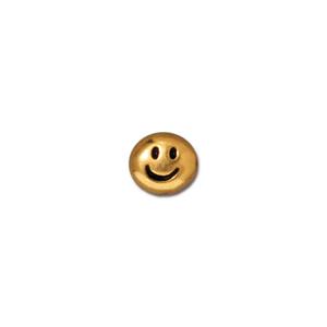 TierraCast Smile Symbol Bead ~ Gold