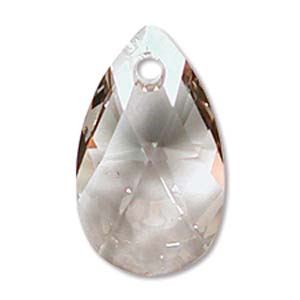 Swarovski Crystal Pear Pendant ~ 22mm ~ Crystal Silver Shade