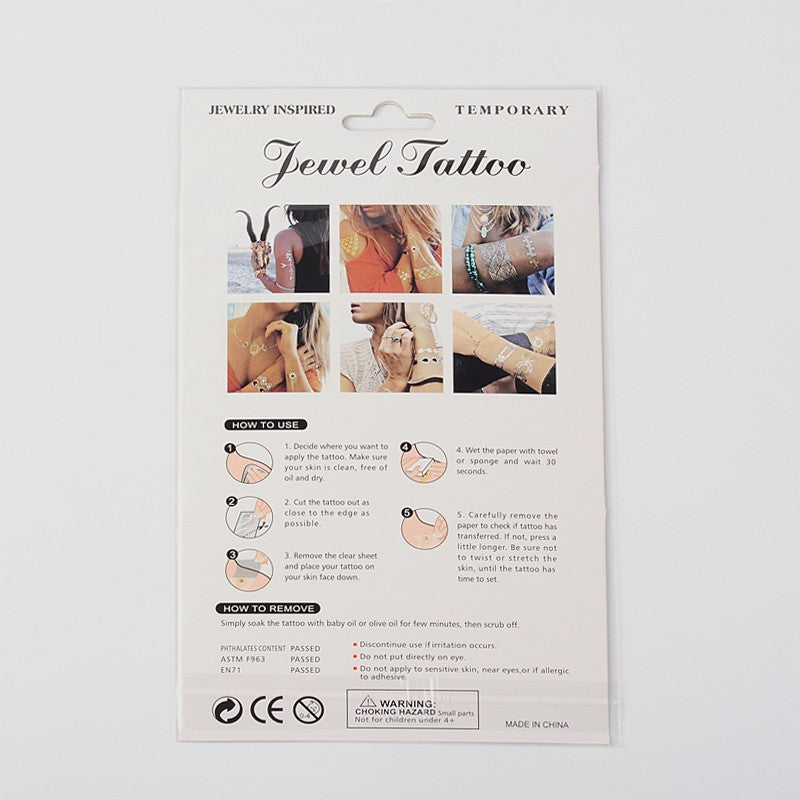 Temporary Tattoo Stickers ~ Gold & Silver