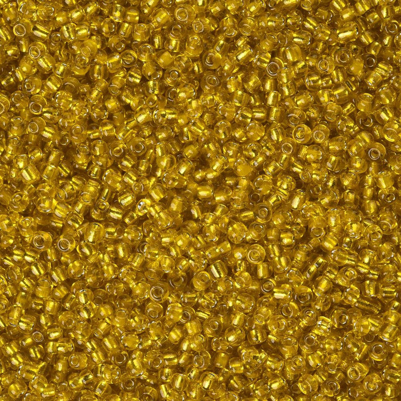 2mm Seed Beads ~ 20g ~ Silver Lined Yellow