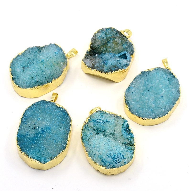 Blue druzy agate outlet