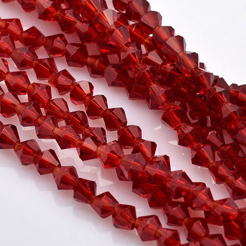 1 Strand of 3mm Glass Bicones ~ Wine Red ~ approx. 125 beads