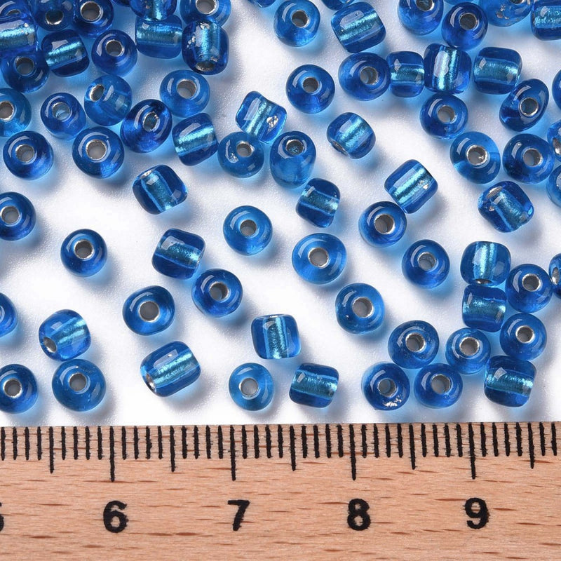 4mm Seed Beads ~ 20g ~ Silver Lined Sky Blue
