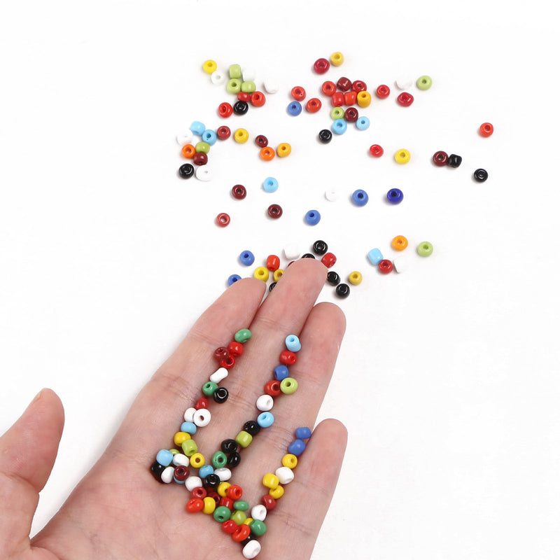 4mm Seed Beads ~ 20g ~ Mixed Opaque Colours
